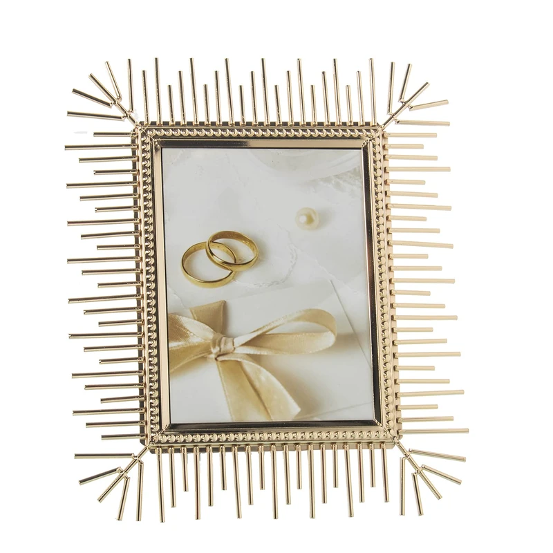 AlexandreHouse Photo holder 15 x 20 cm metal Dorado Ext: 27 x 32 x 2 cm, mat: Hierro + Cris