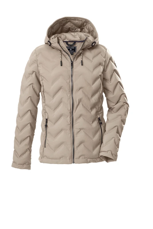 Killtec KOW 23 WMN QLTD JCKT 43305-000 Women's Quilted Jacket in Down Look with Hood Light Taupe 48