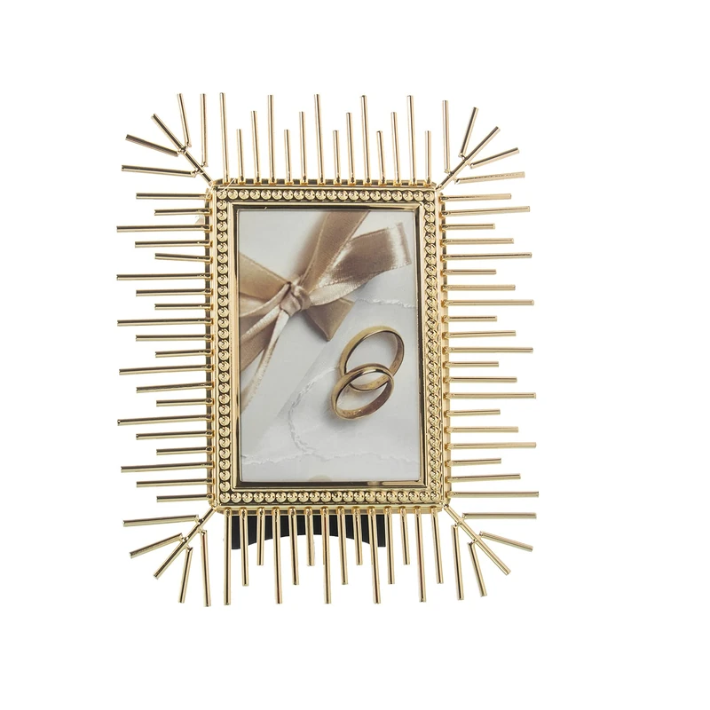 AlexandreHouse Photo holder 10 x 15 cm metal Dorado Ext: 23 x 28 x 3 cm, mat: Hierro + Cris - Image 1