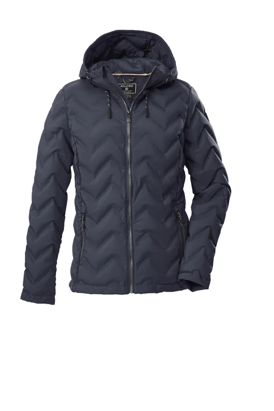 Killtec KOW 23 WMN QLTD JCKT 43305-000 Women's Quilted Jacket in Down Look with Hood Midnight Blue, 42