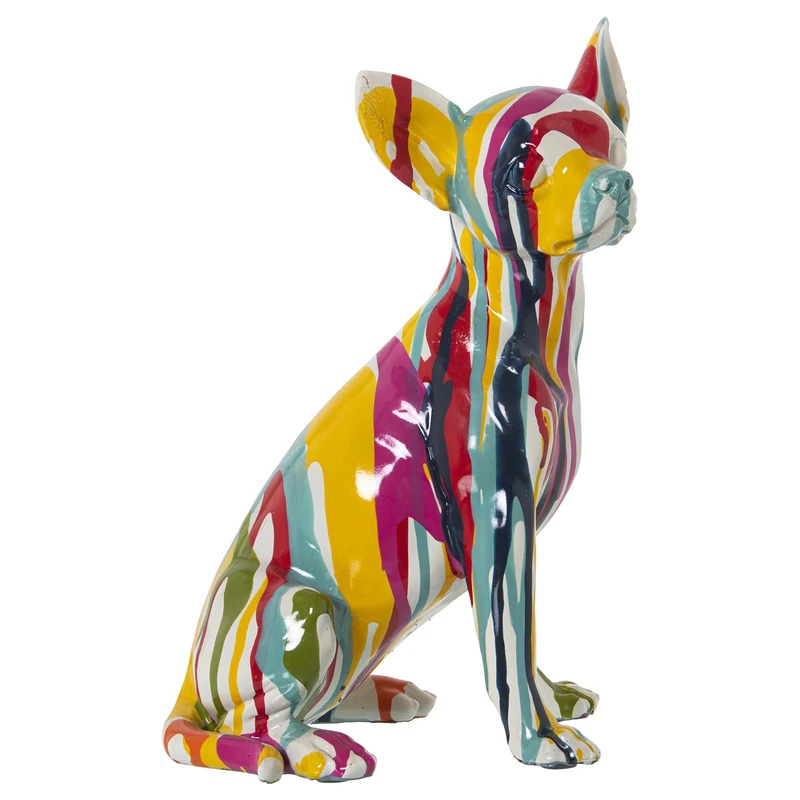 Perro Resin Multicolorchorros of Painting Figure, 15 x 13 x 26 cm