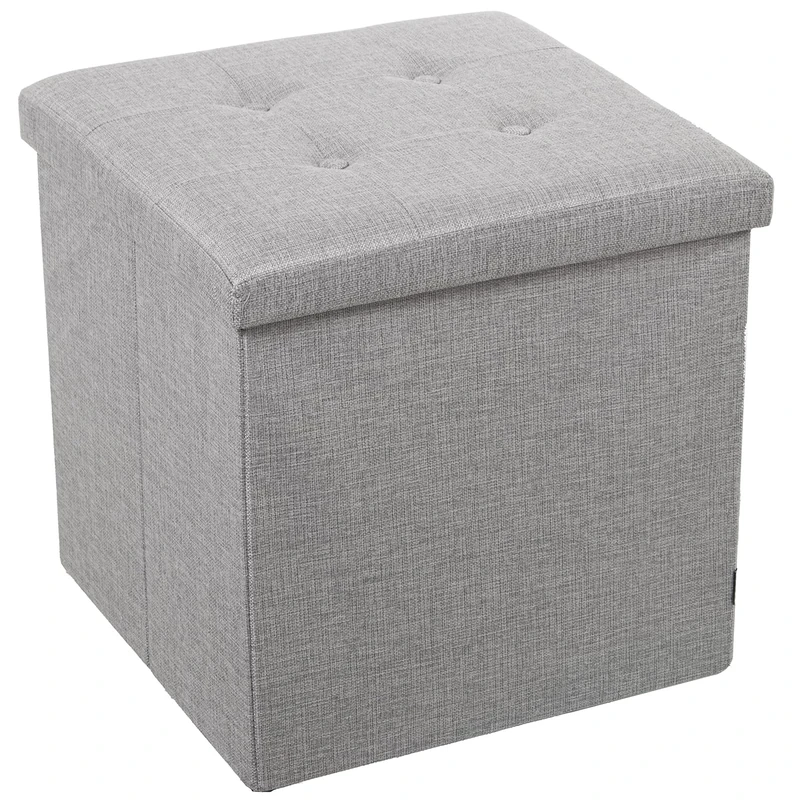AlexandreHouse PUF PLEGABLE POLYESTER GRIS ALMACENAJE_45X45X45CM