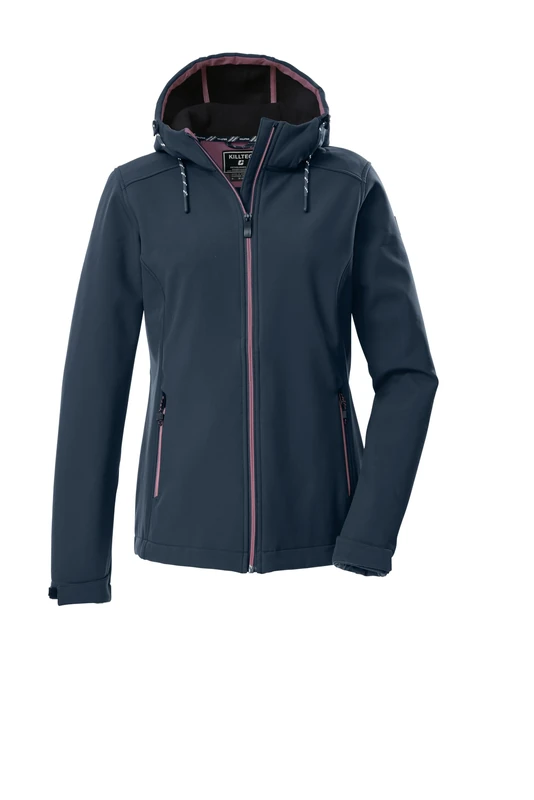Killtec KOW 8 WMN SFTSHLL JCKT Women's Softshell Jacket with Hood, Midnight Blue, 46, 43300-000