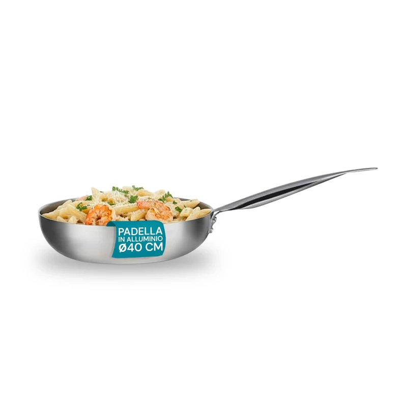 Avilia High Non-Stick Frying Pan in 100% Recycled Aluminium 40 cm - Ergonomic Handle in Anti-Scald Steel - Resists Up to 300 °C - Suitable for All Hobs - Patented Double Bottom 22.5 cm