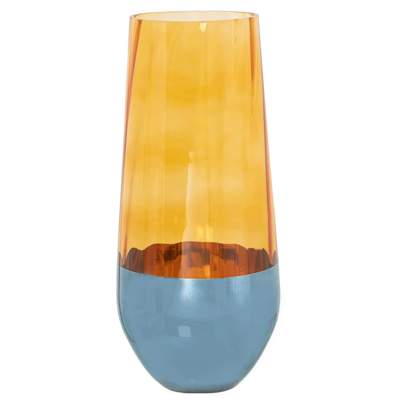 JARRÓN Crystal NARANJA/AZUL °14X32CM, BOCA:°10.5cm - Image 1