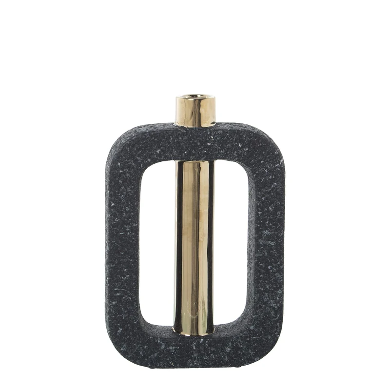 JARRÓN CERÁMICA Gold/GRIS Dark 21X6X33CM - Image 1