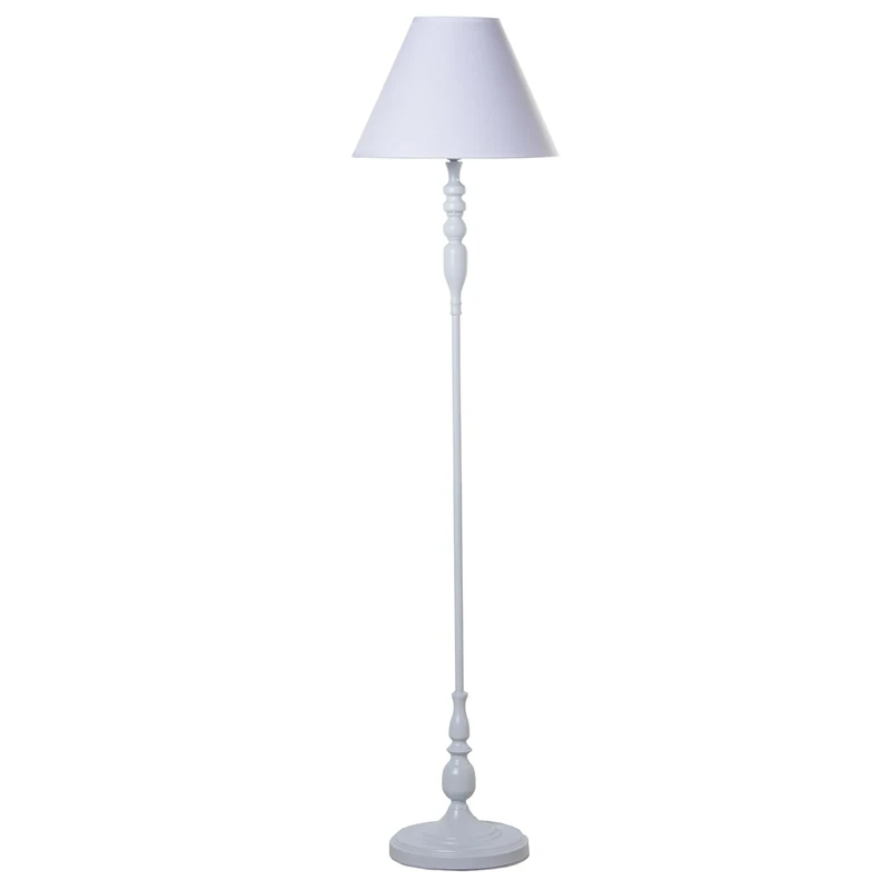 AlexandreHouse LÁMPARA Pie Metal Blanco+92259,1XE27, MAX.60W NO Included °38X155CM, Base:°26X133CM