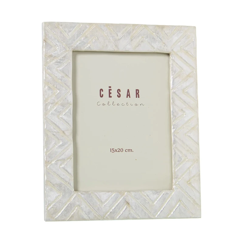 Nacar Photo Frame 15 x 20 cm Natural Zigzag Relief - Image 1