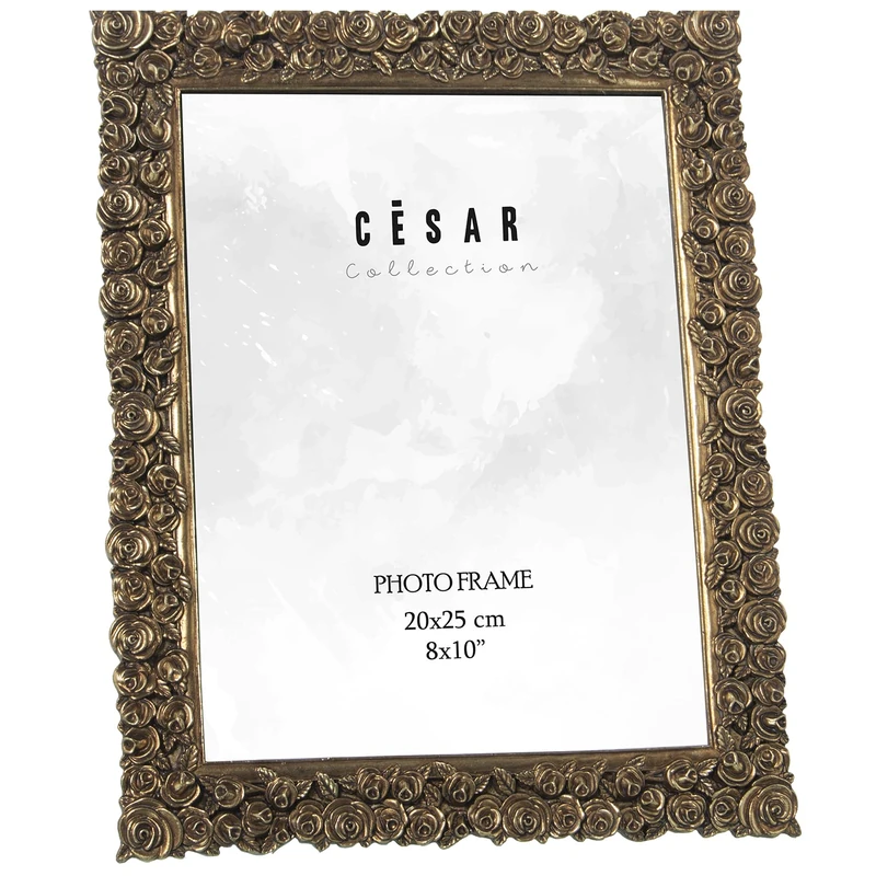 AlexandreHouse Dorado Resin Photo Holder 20 x 25 cm EXT: 24.5 x 1.5 x 29.5 cm