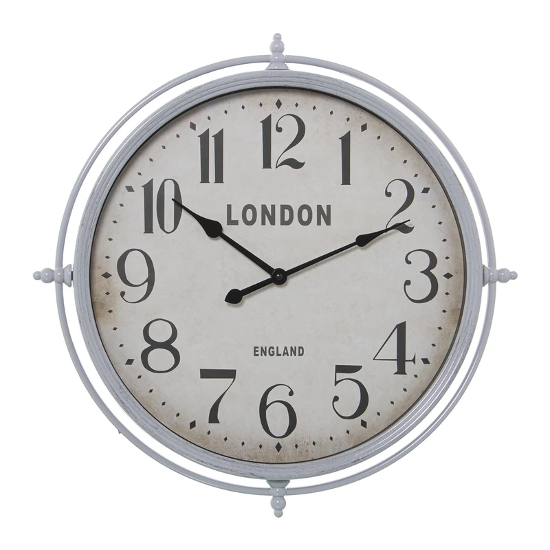 Reloj Painted Melamine Plateado Battery, 1XAA Battery Not Includes, 52 x 5 cm, ESFERA: 39 cm
