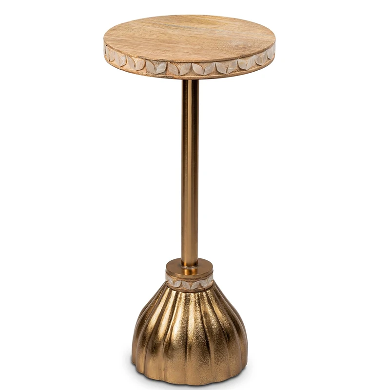 AlexandreHouse MESA MADERA/METAL DORADO_25X25X50CM - Image 1
