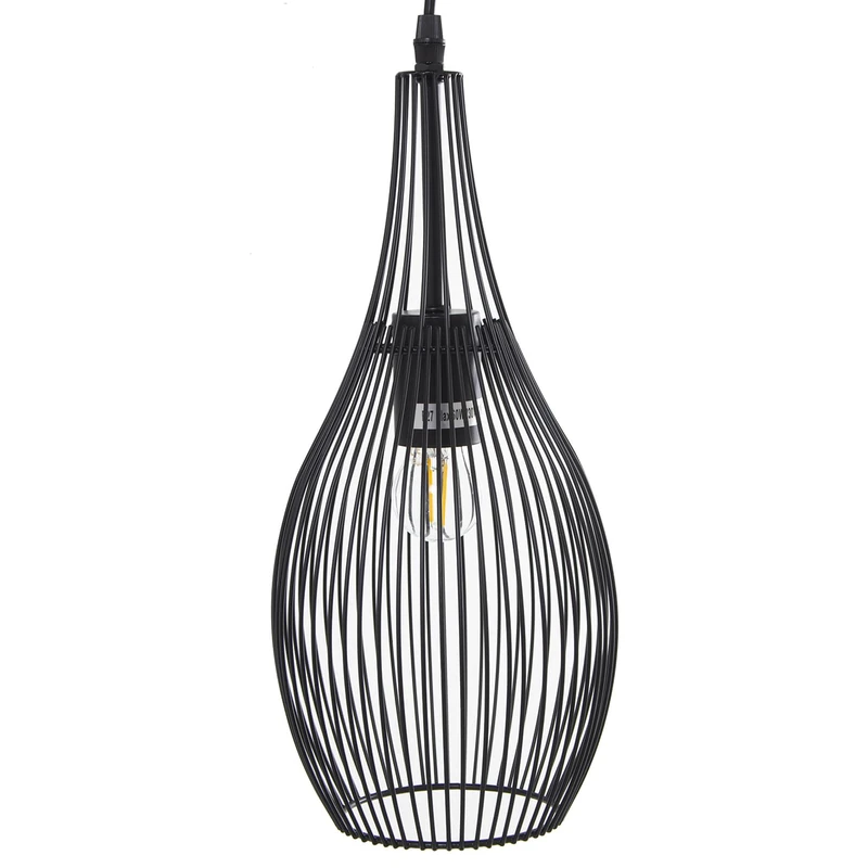 AlexandreHouse Black Metal Ceiling Lamp - 17x37cm E27 Max 60W