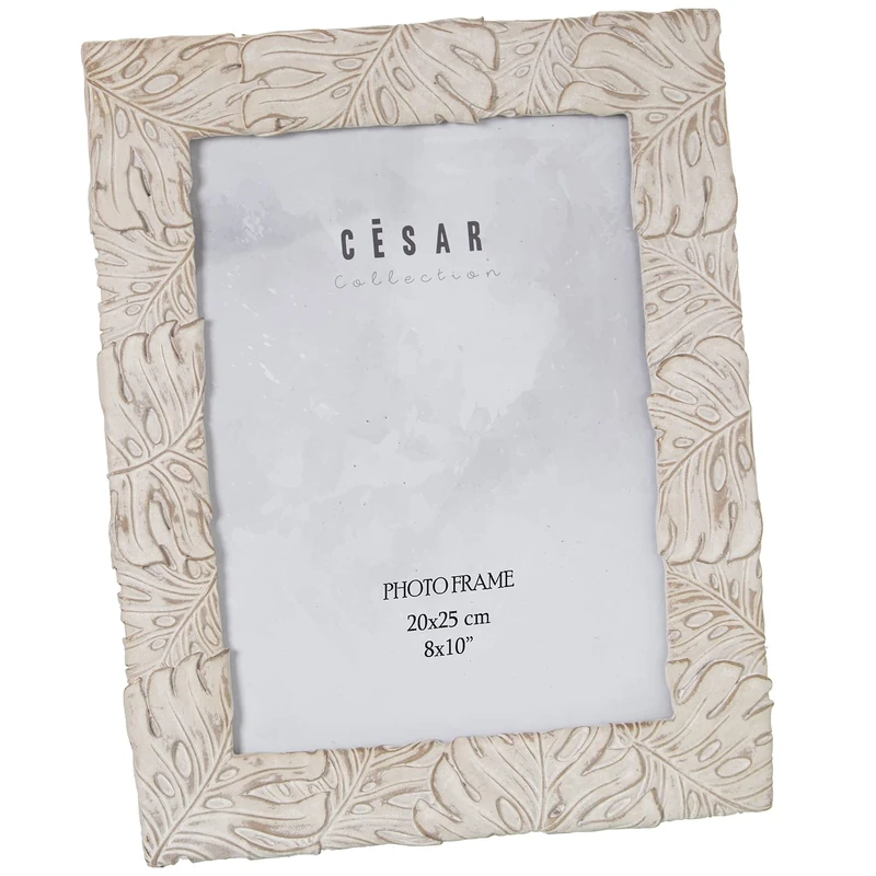 Photo Frame Resin 20 x 25 cm White Envejecido Ext: 25 x 1.4 x 30 cm