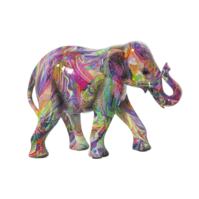 Resin figure elephant decoration graphite 23 x 9 x 17 cm