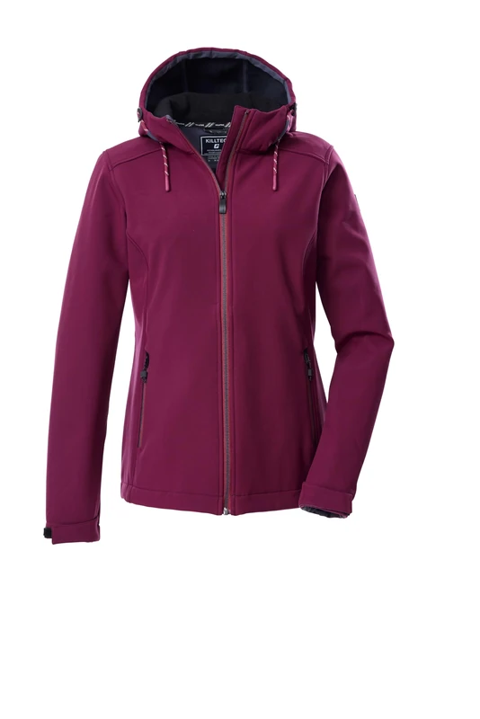 Killtec KOW 8 WMN SFTSHLL JCKT Women's Softshell Jacket with Hood, Dark Pink, 40, 43300-000