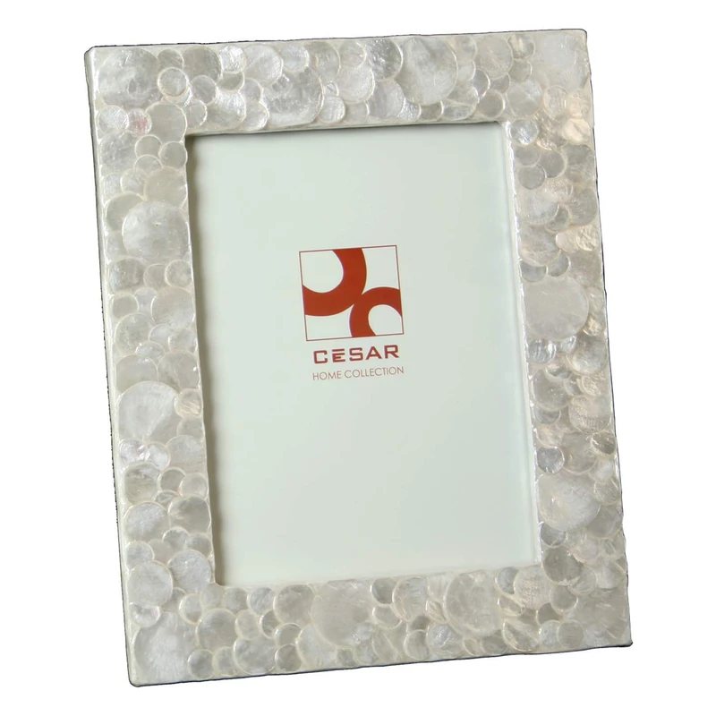 AlexandreHouse Photo Holder NÁCAR 15X20 cm CIRCULITOS NATURAL_EXT:22X27.5X1CM