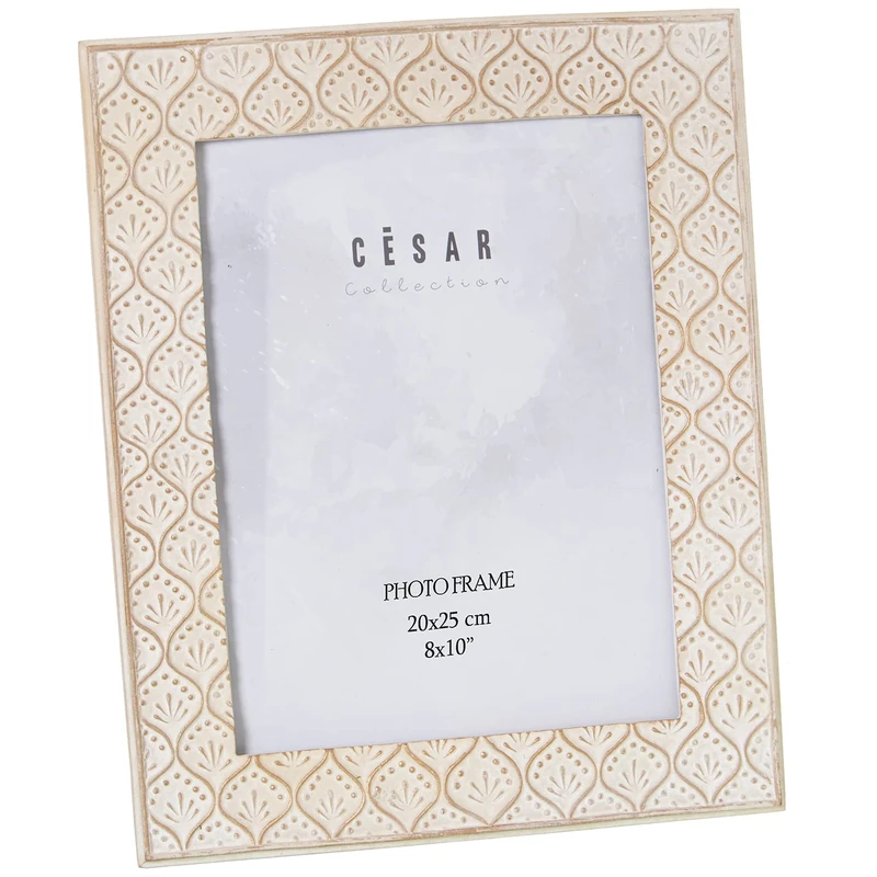 Photo Frame Resin 20 x 25 cm White Envejecido Ext: 26 x 1.5 x 30.5 cm - Image 1