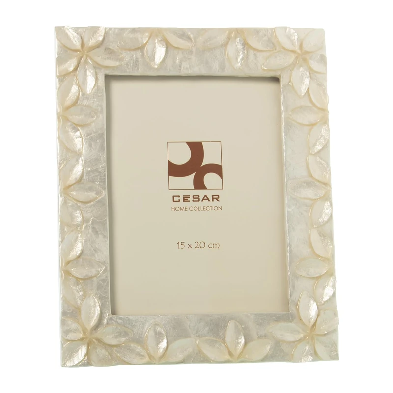 AlexandreHouse Photo Holder NÁCAR 15 x 20 cm Floral Natural_EXT:22 x 27.5 x 1 cm - Image 1