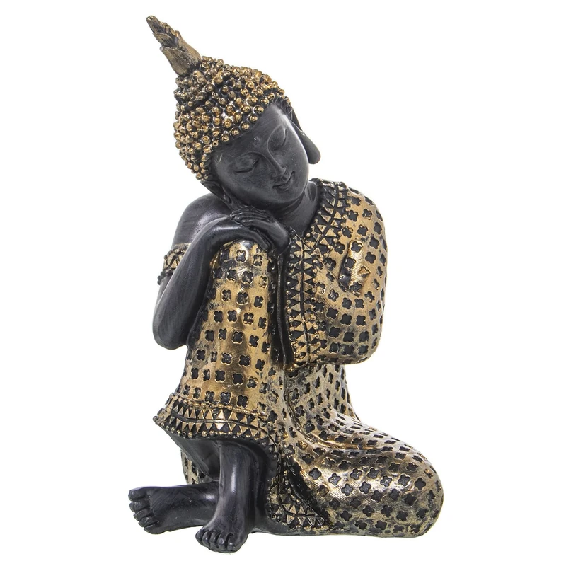 AlexandreHouse Figure Resin Buda Dorado/Brown 11 x 11 x 20 cm