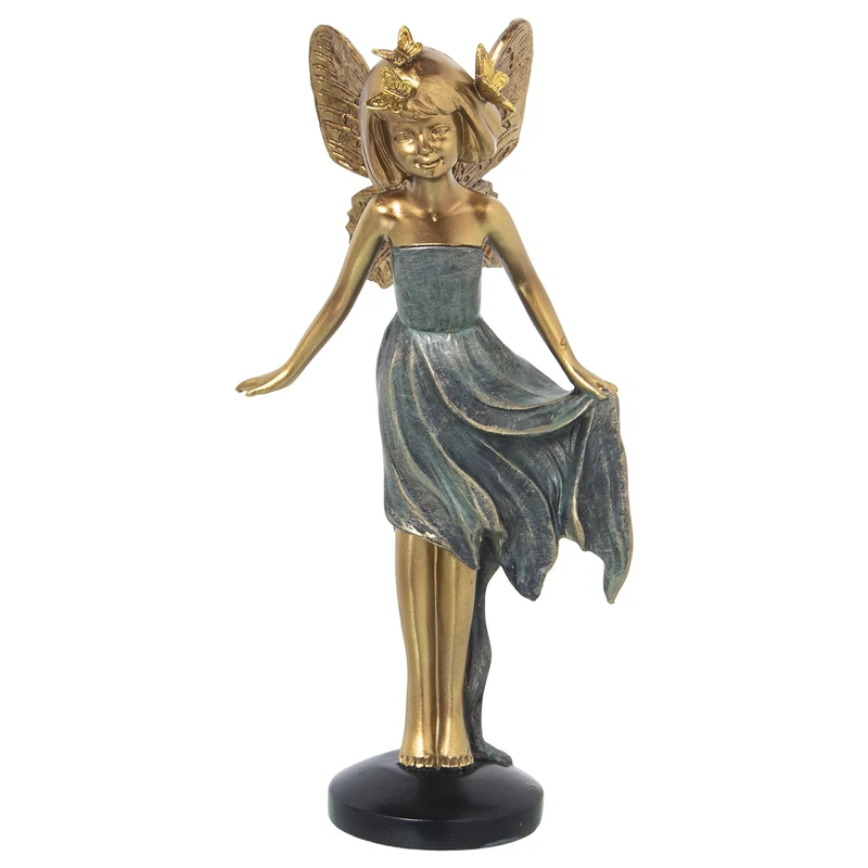 AlexandreHouse Hada Dorado Resin Figure/AZUL_12X9X25CM