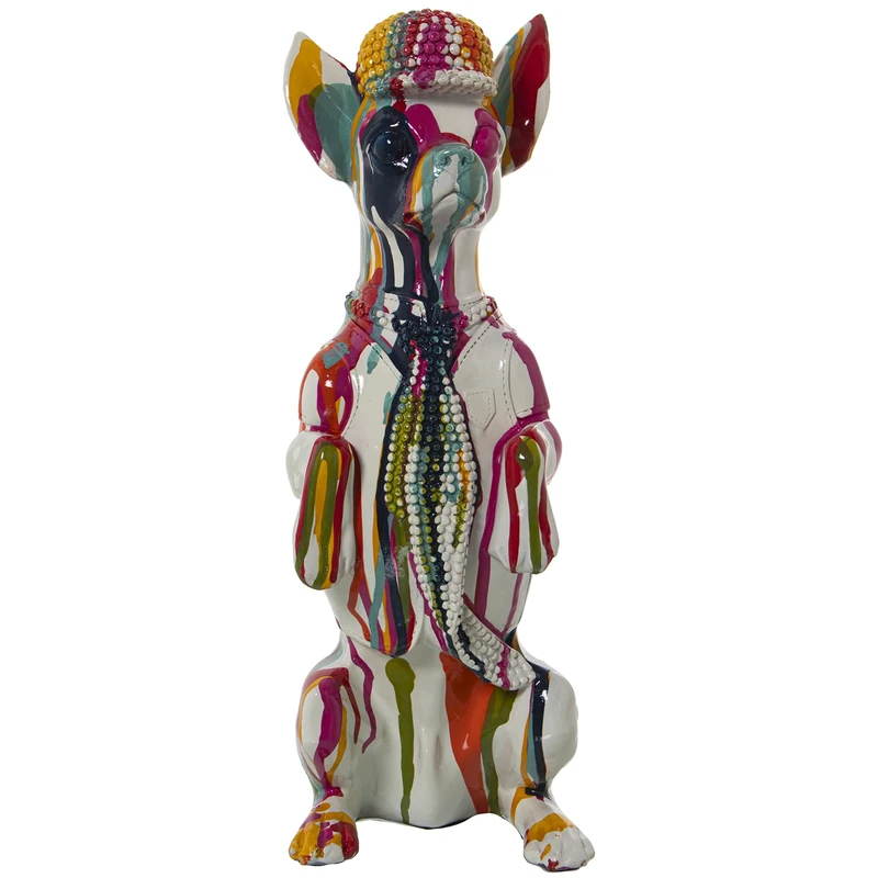 Perro Resin Multicolorchorros of Painting Figure, 14 x 11 x 30 cm - Image 1