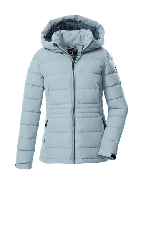 Killtec KOW 10 WMN QLTD JCKT Women's Quilted Down Jacket with Hood Light Ice Blue, 46, 43302-000