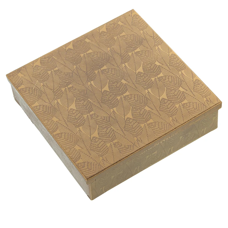 AlexandreHouse CAJA MADERA/METAL DORADO_19X19X6CM
