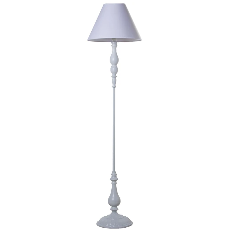 AlexandreHouse LÁMPARA Pie Metal Blanco+92260, 1XE27, MAX.60W NO Included °38X155CM, Base: °26X133CM - Image 1