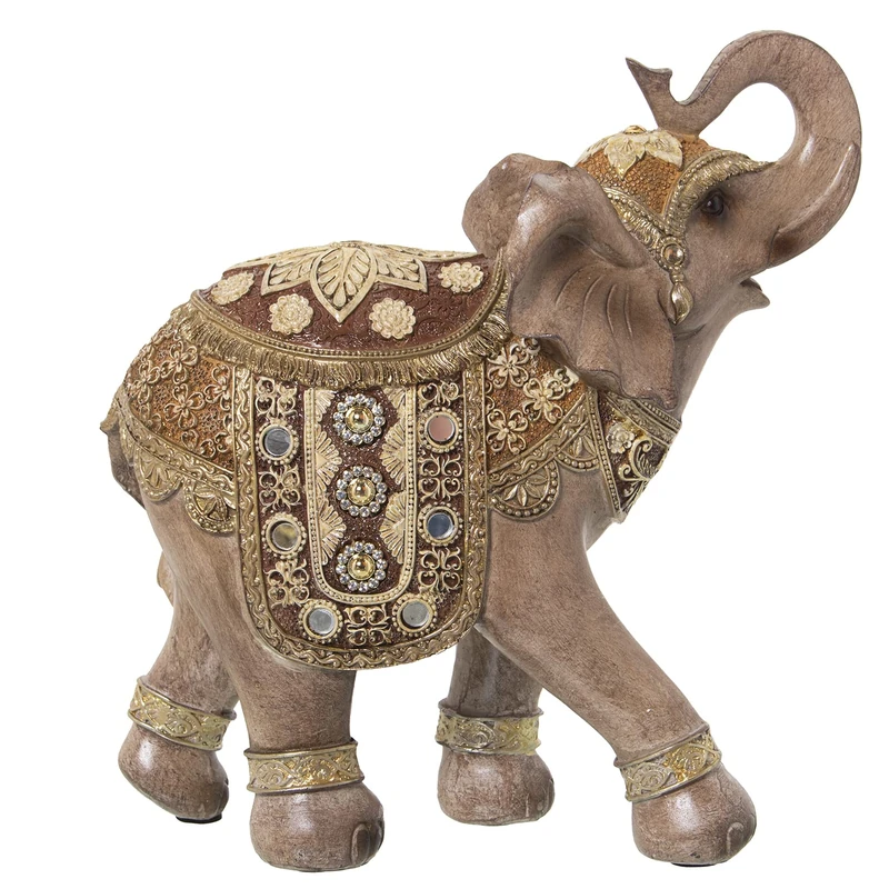 AlexandreHouse Resin figure elephant gris/Dorado 24 x 11 x 25 cm