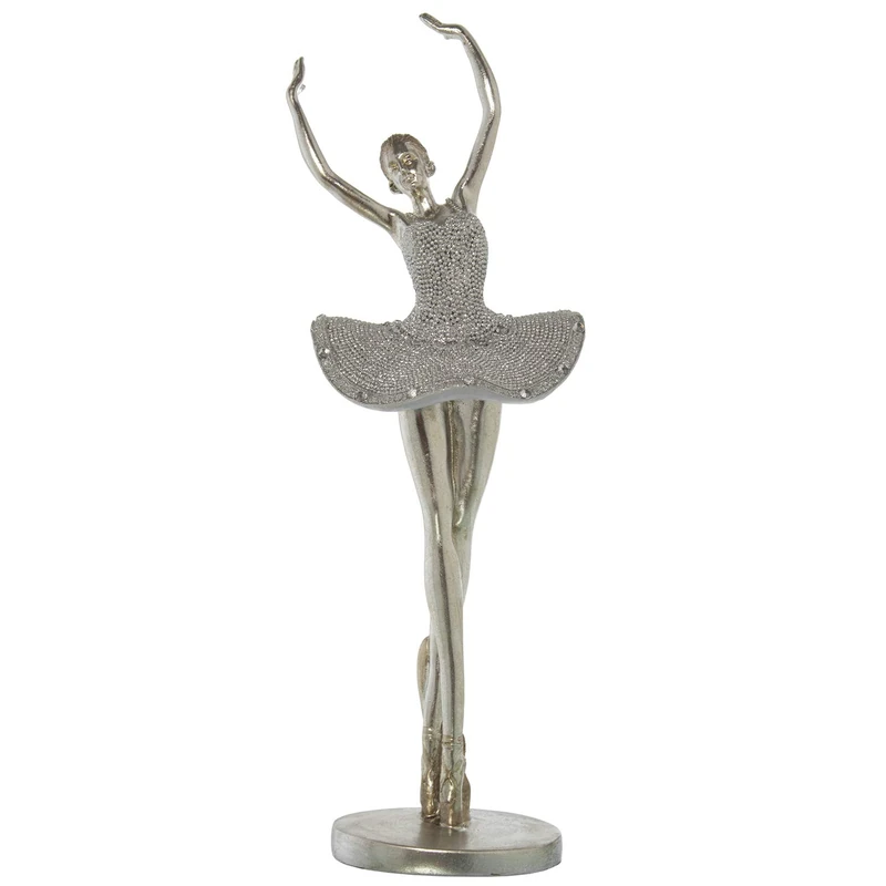 AlexandreHouse Balarine Figure Resin Plateada C/BRILLOS 15 x 13 x 42 cm