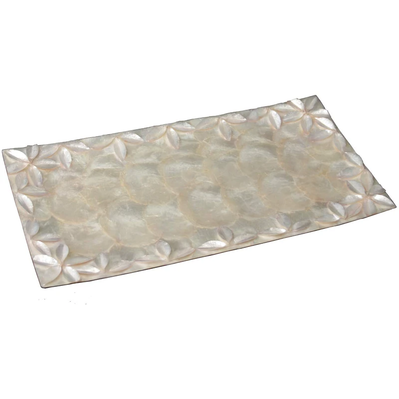Centro Nácar 40 x 20 cm Flowers Relieve Natural_40 x 20 x 1.5 cm - Image 1