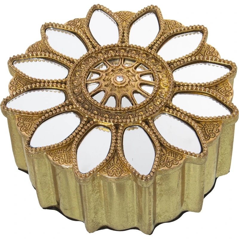 CAJA Resin Dorada Flower 19 x 19 x 8.5 cm - Image 1