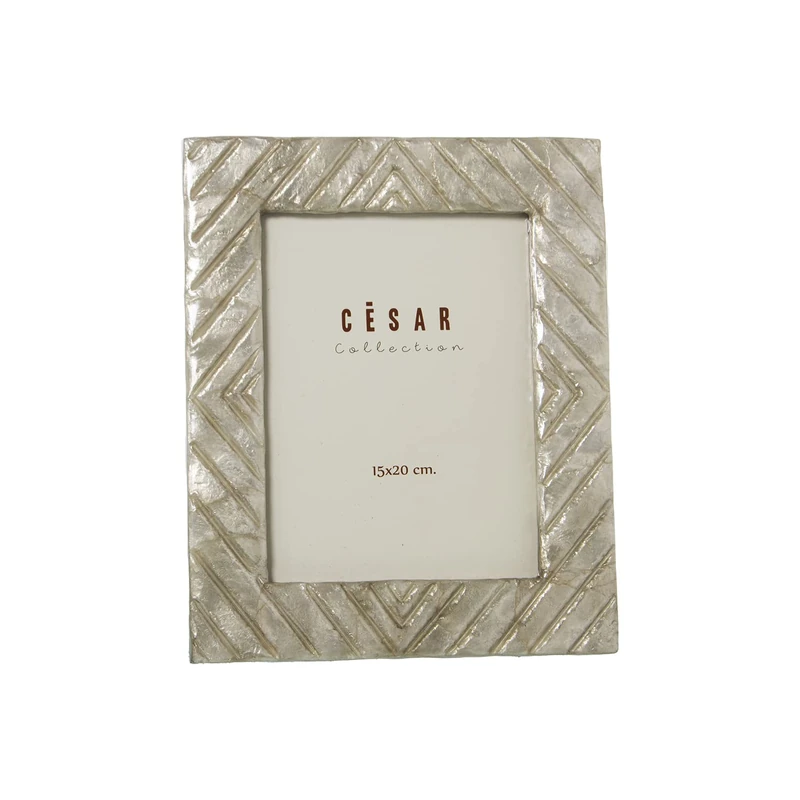 Photo frame Nácar 15 x 20 cm Rombos Gris Claro