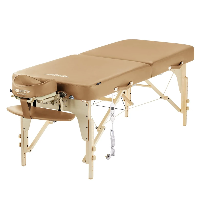 Master Massage Otter Color 71cm Heating Top Phoenix Portable Massage Table with Built-in Heating Pad Therapy Couch Lash Bed Massage Couch Package SPA Salon Facial Beauty Bed