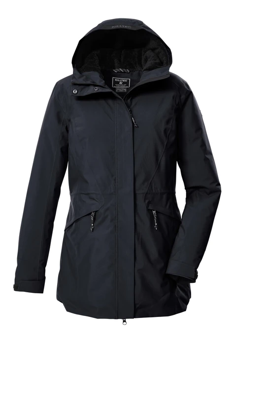 Killtec KOW 19 WMN PRK 43307-000 Women's Outdoor Parka/Functional Parka with Hood Black Blue 54