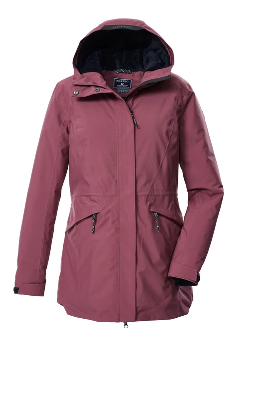 Killtec KOW 19 WMN PRK 43307-000 Women's Outdoor Parka/Functional Parka with Hood Light Plum, 48