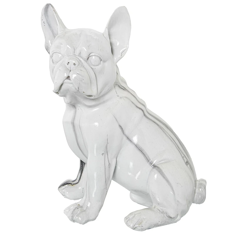 AlexandreHouse Perro Acabado Marmol Resin Figure, 16 x 12 x 21 cm