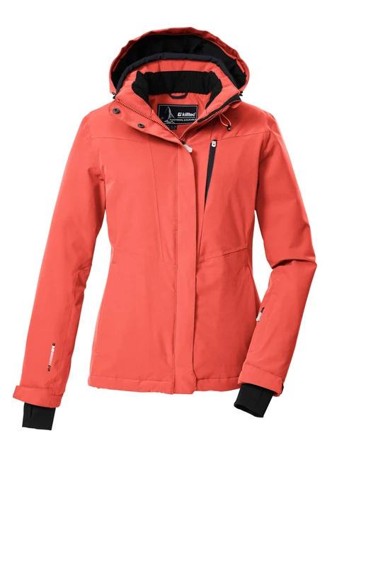 Killtec KSW 25 WMN Ski Jacket/Functional Jacket with Zip-Off Hood and Snow Guard Bright Coral 36 43411-000