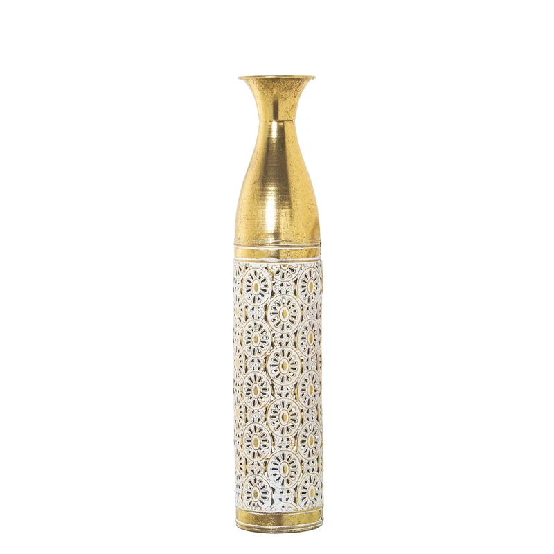 JARRÓN METAL DORADO/BLANCO_°15X70CM - Image 1