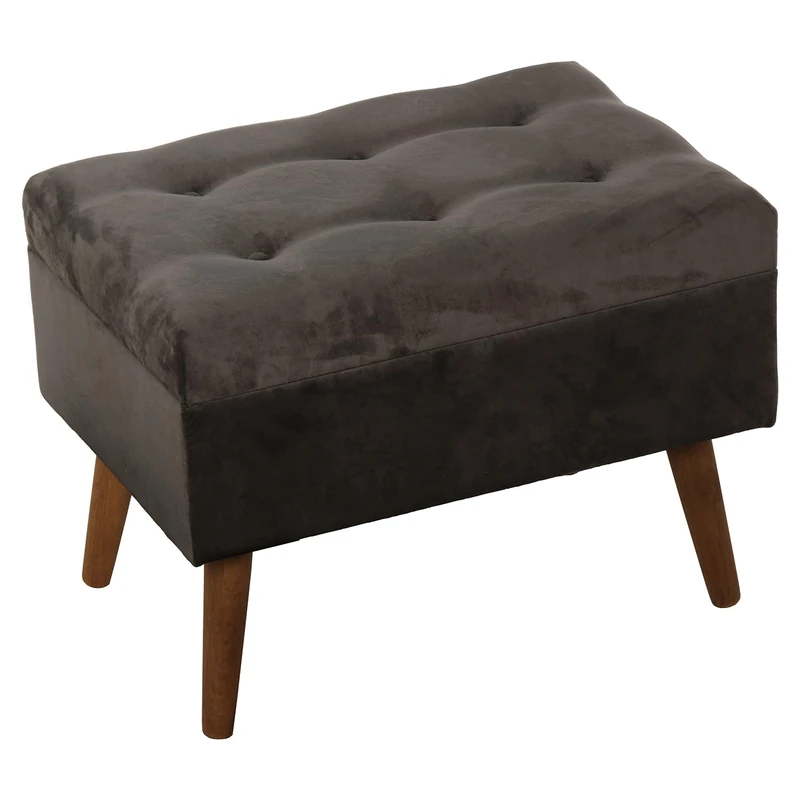 AlexandreHouse Arcon Pie De Cama Terrace Dark Grey Patas, Patas MAD_60 x 40 x 45 cm, DM/Spruce/PolíSTE - Image 1
