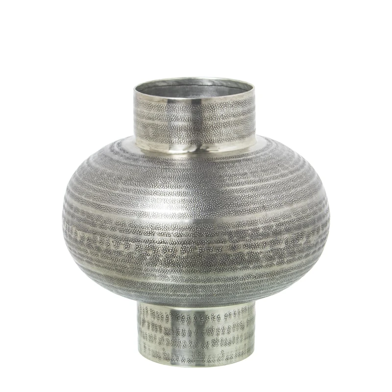 JARRÓN Aluminium TALLADO PLATAENVEJECIDA_°26X26CM - Image 1