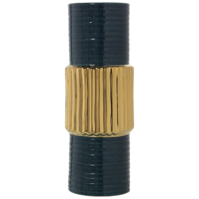 JARRÓN CERÁMICA OSC./Gold 15X39CM Green