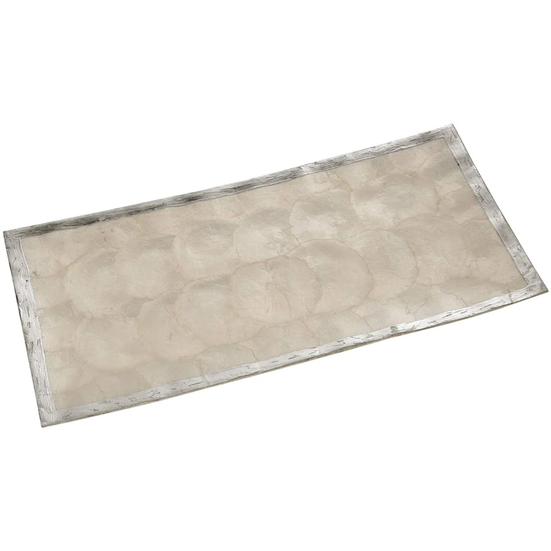 Centro Nácar 40 x 20 cm Natural Plata Wire Pintado 40 x 20 x 1.5 cm - Image 1