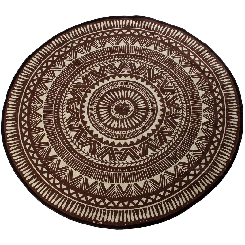 AlexandreHouse ALFOMBRA ALGODÓN CIRCULAR IMPRESA MARRÓN_° 120 cm