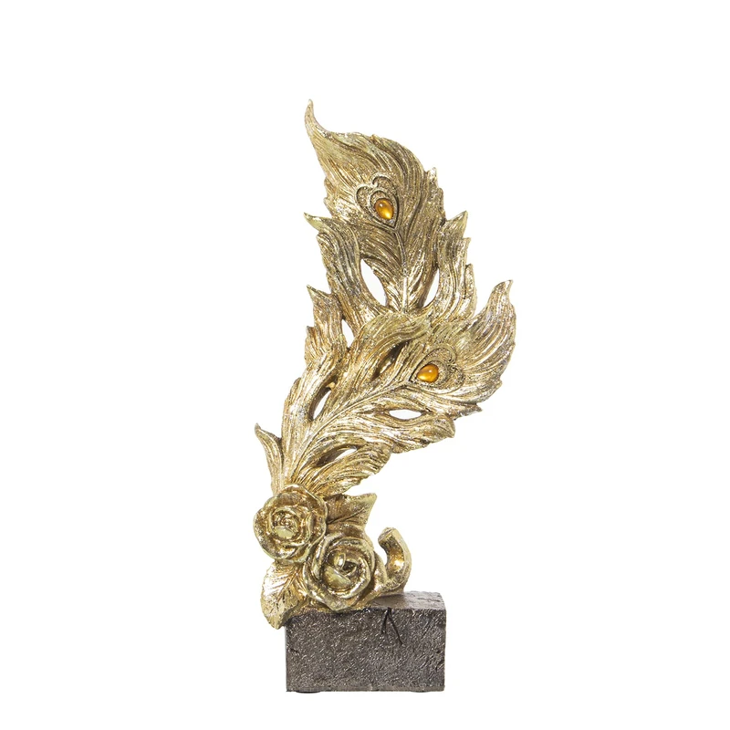 HOJAS Dorada Resin Figure C/Base 15X9X34CM