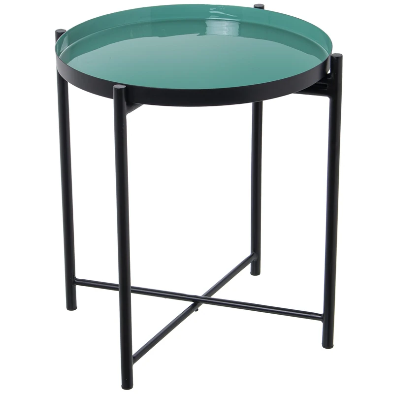 AlexandreHouse MESA Auxiliar Metal Esmaltadovent/Black_°50X52 cm - Image 1