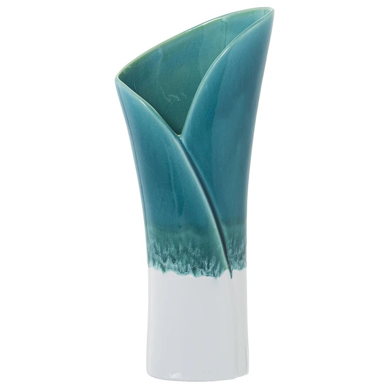 JARRÓN CERÁMICA 40 CM AZUL/BLANCO REACTIVE_17X11.5X40CM BASE: 11.5X6.5CM - Image 1