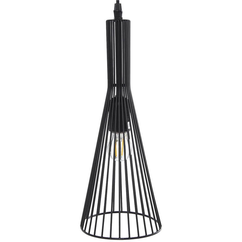 LÁMPARA TECHO Metal Negra 1XE27 MAX 60W NOT Included_14X16X37CM, Cable 70CM