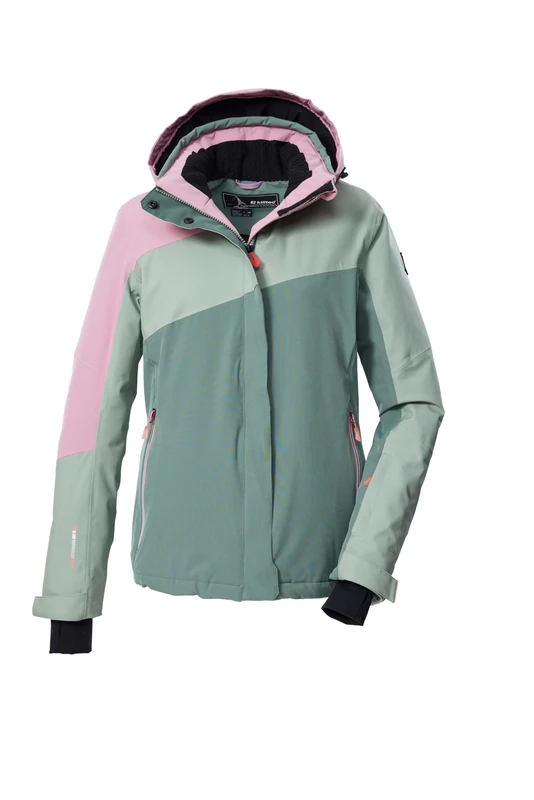Killtec KSW 26 WMN Ski Jacket/Functional Jacket with Zip-Off Hood and Snow Guard Light Sage 46 43412-000