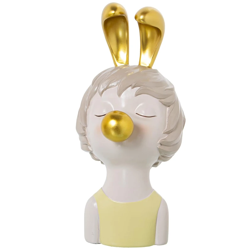 AlexandreHouse Resin figure Cabeza de Chicac/Chicle gold_12x15x25cm - Image 1